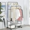 Stand Appendiabiti Con Ruote Appendiabiti Armadio Aperto Metallo Da Terra Porta Abiti Camera Nero -LettoMania Italia 61353677 1