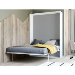 Letto A Scomparsa MALINA Con Apertura Verticale Manuale - 140x200cm - Bianco/grigio 9 Letto A Scomparsa MALINA Con Apertura Verticale Manuale - 140x200cm - Bianco/grigio -LettoMania Italia 61514617 3
