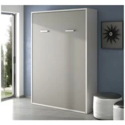 Letto A Scomparsa MALINA Con Apertura Verticale Manuale - 140x200cm - Bianco/grigio 10 Letto A Scomparsa MALINA Con Apertura Verticale Manuale - 140x200cm - Bianco/grigio -LettoMania Italia 61514617 4