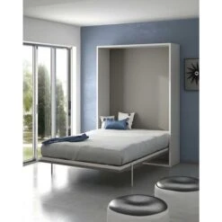 Letto A Scomparsa MALINA Con Apertura Verticale Manuale - 140x200cm - Bianco/grigio 11 Letto A Scomparsa MALINA Con Apertura Verticale Manuale - 140x200cm - Bianco/grigio -LettoMania Italia 61514617 5