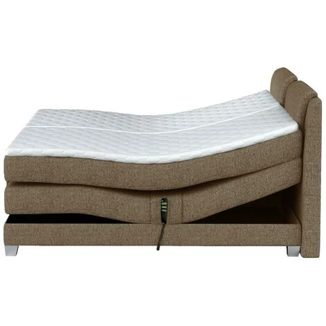Set Letto Boxspring Testata + Reti Relax Elettriche + Materasso + Topper In Tessuto Beige 2 X 90 X 200cm - CASTEL Di PALACIO 5 Set Letto Boxspring Testata + Reti Relax Elettriche + Materasso + Topper In Tessuto Beige 2 X 90 X 200cm - CASTEL Di PALACIO - immagine 3