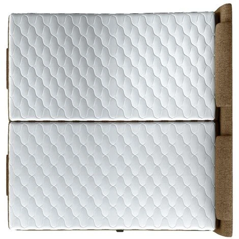 Set Letto Boxspring Testata + Reti Relax Elettriche + Materasso + Topper In Tessuto Beige 2 X 90 X 200cm - CASTEL Di PALACIO 6 Set Letto Boxspring Testata + Reti Relax Elettriche + Materasso + Topper In Tessuto Beige 2 X 90 X 200cm - CASTEL Di PALACIO - immagine 4