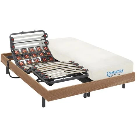 Set Da Relax Doghe E Sospensioni Memory Foam DIONYSOS Di DREAMEA - Motori OKIN - Quercia Naturale - 2 X 80 X 200 Cm 3 Set Da Relax Doghe E Sospensioni Memory Foam DIONYSOS Di DREAMEA - Motori OKIN - Quercia Naturale - 2 X 80 X 200 Cm