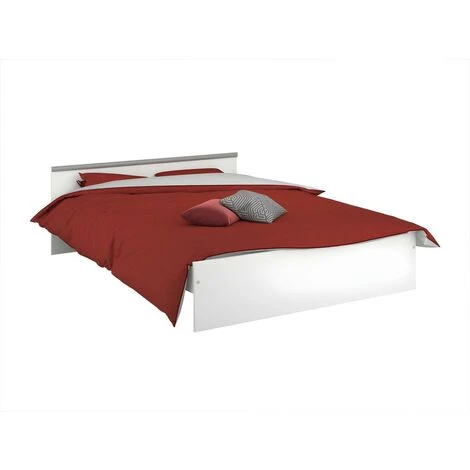 Letto Con Vani Portaoggetti, 2 Cassetti E 1 Nicchia 140 X 190 Cm Bianco - PABLO 5 Letto Con Vani Portaoggetti, 2 Cassetti E 1 Nicchia 140 X 190 Cm Bianco - PABLO - immagine 3