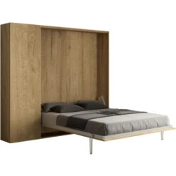 Letto Matrimoniale Kentaro Quercia Natura Con Colonna Sx-dx