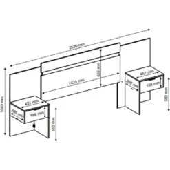 Testata Allungabile Con Comodini - 140/160 Cm - Colore: Naturale - PARATI 11 Testata Allungabile Con Comodini - 140/160 Cm - Colore: Naturale - PARATI -LettoMania Italia 62022391 5