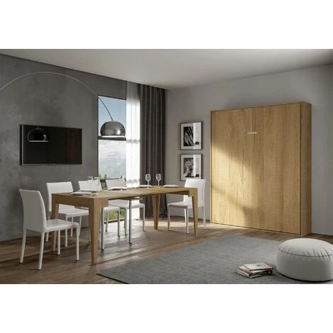 Letto Matrimoniale Kentaro Verticale A Scomparsa Quercia Natura 4 Letto Matrimoniale Kentaro Verticale A Scomparsa Quercia Natura - immagine 2