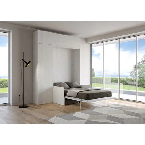 Letto 140 Sof� Kentaro Bianco Frassino Con Colonna - Pensile Vasistas - Pensile Sopra Colonna 4 Letto 140 Sof� Kentaro Bianco Frassino Con Colonna - Pensile Vasistas - Pensile Sopra Colonna - immagine 2