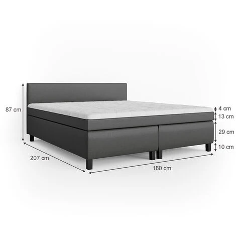 Letto Boxspring „Philly“ 180x200 Cm VitaliSpa 5 Letto Boxspring „Philly“ 180x200 Cm VitaliSpa - immagine 3