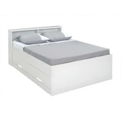 Letto Matrimoniale Alla Francese Con Cassetti E Scomparti 140 X 190 Cm Bianco - BORIS 9 Letto Matrimoniale Alla Francese Con Cassetti E Scomparti 140 X 190 Cm Bianco - BORIS -LettoMania Italia 63123047 3