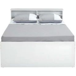 Letto Matrimoniale Alla Francese Con Cassetti E Scomparti 140 X 190 Cm Bianco - BORIS 10 Letto Matrimoniale Alla Francese Con Cassetti E Scomparti 140 X 190 Cm Bianco - BORIS -LettoMania Italia 63123047 4