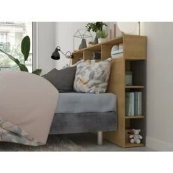 Testiera Con Scomparti 160 Cm Rovere E Antracite - NASTIA 9 Testiera Con Scomparti 160 Cm Rovere E Antracite - NASTIA -LettoMania Italia 63139794 3