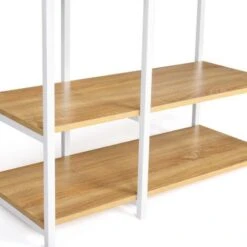 Guardaroba Appendiabiti Con Scaffale DETROIT Design Industriale Legno E Metallo Bianco -LettoMania Italia 63564745 5