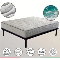 Materasso Ortopedico Alto 25 Cm In AirPur® Traspirante E Anallergico Con Lato Estivo Ed Invernale - ORTHOPEDICO 80x190 Cm Singola Standard