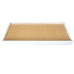 Dmora Cassetto Con Ruote Estraibile Per Letto, In Pino Massello Color Bianco, Cm 199x94x22