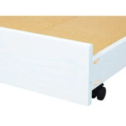Dmora Cassetto Con Ruote Estraibile Per Letto, In Pino Massello Color Bianco, Cm 199x94x22 10 Dmora Cassetto Con Ruote Estraibile Per Letto, In Pino Massello Color Bianco, Cm 199x94x22 -LettoMania Italia 63751471 4
