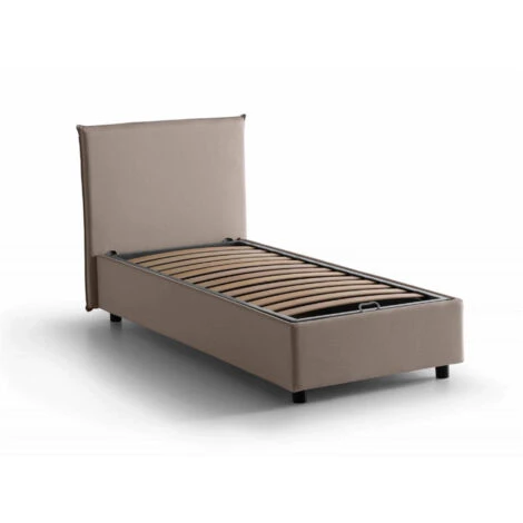Talamo Italia Letto Singolo Candida, Letto Contenitore Con Rivestimento In Tessuto, 100% Made In Italy, Apertura Laterale, Adatto Per Materasso Cm 80x190, Tortora 3 Talamo Italia Letto Singolo Candida, Letto Contenitore Con Rivestimento In Tessuto, 100% Made In Italy, Apertura Laterale, Adatto Per Materasso Cm 80x190, Tortora