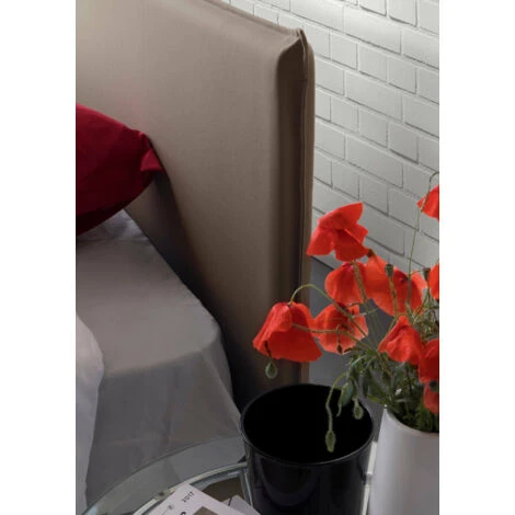 Talamo Italia Letto Singolo Candida, Letto Contenitore Con Rivestimento In Tessuto, 100% Made In Italy, Apertura Laterale, Adatto Per Materasso Cm 80x190, Tortora 7 Talamo Italia Letto Singolo Candida, Letto Contenitore Con Rivestimento In Tessuto, 100% Made In Italy, Apertura Laterale, Adatto Per Materasso Cm 80x190, Tortora - immagine 5