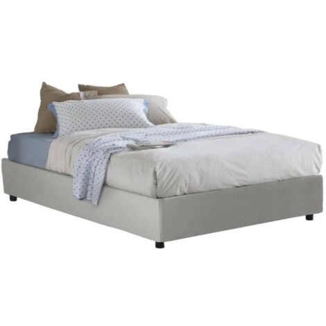 Talamo Italia Letto Matrimoniale Francesca, Letto Contenitore Con Rivestimento In Ecopelle, 100% Made In Italy, Apertura Frontale, Adatto Per Materasso Cm 140x190, Bianco 3 Talamo Italia Letto Matrimoniale Francesca, Letto Contenitore Con Rivestimento In Ecopelle, 100% Made In Italy, Apertura Frontale, Adatto Per Materasso Cm 140x190, Bianco