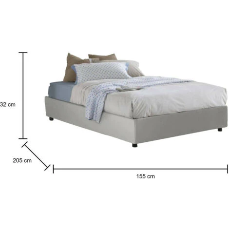 Talamo Italia Letto Matrimoniale Francesca, Letto Contenitore Con Rivestimento In Ecopelle, 100% Made In Italy, Apertura Frontale, Adatto Per Materasso Cm 140x190, Bianco 5 Talamo Italia Letto Matrimoniale Francesca, Letto Contenitore Con Rivestimento In Ecopelle, 100% Made In Italy, Apertura Frontale, Adatto Per Materasso Cm 140x190, Bianco - immagine 3