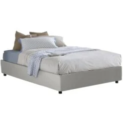 Talamo Italia Letto Matrimoniale Marta, Letto Contenitore Con Rivestimento In Ecopelle, 100% Made In Italy, Apertura Frontale, Adatto Per Materasso Cm 160x190, Bianco