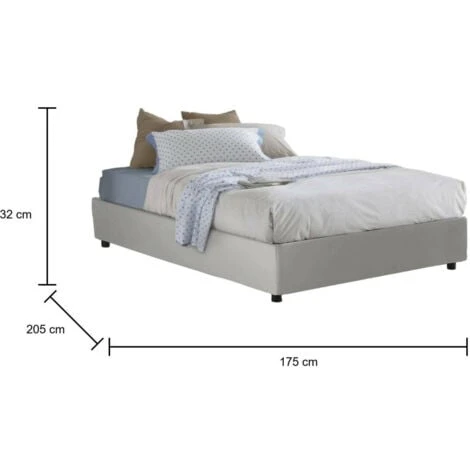 Talamo Italia Letto Matrimoniale Marta, Letto Contenitore Con Rivestimento In Ecopelle, 100% Made In Italy, Apertura Frontale, Adatto Per Materasso Cm 160x190, Bianco 5 Talamo Italia Letto Matrimoniale Marta, Letto Contenitore Con Rivestimento In Ecopelle, 100% Made In Italy, Apertura Frontale, Adatto Per Materasso Cm 160x190, Bianco - immagine 3