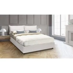 Talamo Italia Letto Matrimoniale Veronica, Letto Contenitore Con Rivestimento In Ecopelle, 100% Made In Italy, Apertura Frontale, Adatto Per Materasso Cm 160x190, Bianco 8 Talamo Italia Letto Matrimoniale Veronica, Letto Contenitore Con Rivestimento In Ecopelle, 100% Made In Italy, Apertura Frontale, Adatto Per Materasso Cm 160x190, Bianco -LettoMania Italia 63751834 2