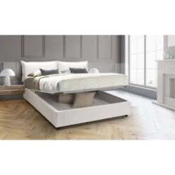 Talamo Italia Letto Matrimoniale Veronica, Letto Contenitore Con Rivestimento In Ecopelle, 100% Made In Italy, Apertura Frontale, Adatto Per Materasso Cm 160x190, Bianco 10 Talamo Italia Letto Matrimoniale Veronica, Letto Contenitore Con Rivestimento In Ecopelle, 100% Made In Italy, Apertura Frontale, Adatto Per Materasso Cm 160x190, Bianco -LettoMania Italia 63751834 4