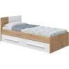 Dmora Letto Singolo Anaheim, Letto Singolo Contenitore Con Testiera, Struttura Letto A 2 Cassetti Per Camera Da Letto, Cm 196x97h77, Rovere Nodi E Bianco 1 Dmora Letto Singolo Anaheim, Letto Singolo Contenitore Con Testiera, Struttura Letto A 2 Cassetti Per Camera Da Letto, Cm 196x97h77, Rovere Nodi E Bianco -LettoMania Italia 63752299 1