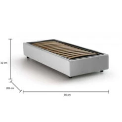 Talamo Italia Letto Singolo Melissa, Letto Contenitore Con Rivestimento In Tessuto, 100% Made In Italy, Apertura Laterale, Adatto Per Materasso Cm 80x190, Bianco 7 Talamo Italia Letto Singolo Melissa, Letto Contenitore Con Rivestimento In Tessuto, 100% Made In Italy, Apertura Laterale, Adatto Per Materasso Cm 80x190, Bianco -LettoMania Italia 63752367 3