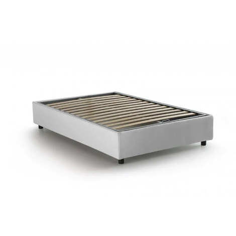 Talamo Italia Letto Piazza E Mezza Nicole, Letto Contenitore Con Rivestimento In Tessuto, 100% Made In Italy, Apertura Frontale, Adatto Per Materasso Cm 120x190, Bianco 7 Talamo Italia Letto Piazza E Mezza Nicole, Letto Contenitore Con Rivestimento In Tessuto, 100% Made In Italy, Apertura Frontale, Adatto Per Materasso Cm 120x190, Bianco - immagine 5