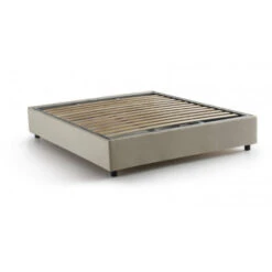 Talamo Italia Letto Matrimoniale Elisa, Letto Contenitore Con Rivestimento In Tessuto, 100% Made In Italy, Apertura Frontale, Adatto Per Materasso Cm 160x190, Beige