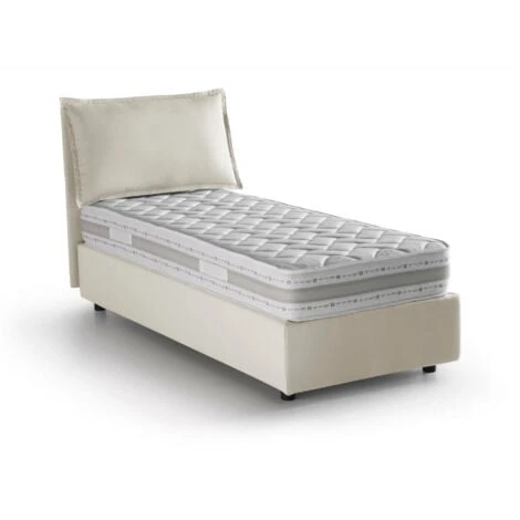 Talamo Italia Letto Singolo Roberta, Letto Contenitore Con Rivestimento In Tessuto, 100% Made In Italy, Apertura Laterale, Con Materasso Cm 80x190 Incluso, Beige 3 Talamo Italia Letto Singolo Roberta, Letto Contenitore Con Rivestimento In Tessuto, 100% Made In Italy, Apertura Laterale, Con Materasso Cm 80x190 Incluso, Beige