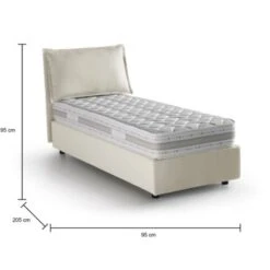 Talamo Italia Letto Singolo Roberta, Letto Contenitore Con Rivestimento In Tessuto, 100% Made In Italy, Apertura Laterale, Con Materasso Cm 80x190 Incluso, Beige 9 Talamo Italia Letto Singolo Roberta, Letto Contenitore Con Rivestimento In Tessuto, 100% Made In Italy, Apertura Laterale, Con Materasso Cm 80x190 Incluso, Beige -LettoMania Italia 63753009 3