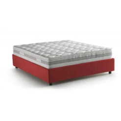 Talamo Italia Letto Matrimoniale Grace, Letto Contenitore Con Rivestimento In Tessuto, 100% Made In Italy, Apertura Frontale, Con Materasso Cm 160x200 Incluso, Rosso