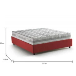 Talamo Italia Letto Matrimoniale Grace, Letto Contenitore Con Rivestimento In Tessuto, 100% Made In Italy, Apertura Frontale, Con Materasso Cm 160x200 Incluso, Rosso -LettoMania Italia 63753236 3