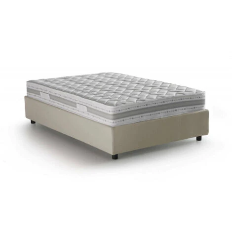 Talamo Italia Letto Piazza E Mezza Chiara, Letto Contenitore Con Rivestimento In Tessuto, 100% Made In Italy, Apertura Frontale, Con Materasso Cm 120x190 Incluso, Beige 3 Talamo Italia Letto Piazza E Mezza Chiara, Letto Contenitore Con Rivestimento In Tessuto, 100% Made In Italy, Apertura Frontale, Con Materasso Cm 120x190 Incluso, Beige