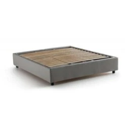 Talamo Italia Letto Matrimoniale Elisa, Letto Contenitore Con Rivestimento In Tessuto, 100% Made In Italy, Apertura Frontale, Adatto Per Materasso Cm 160x190, Grigio