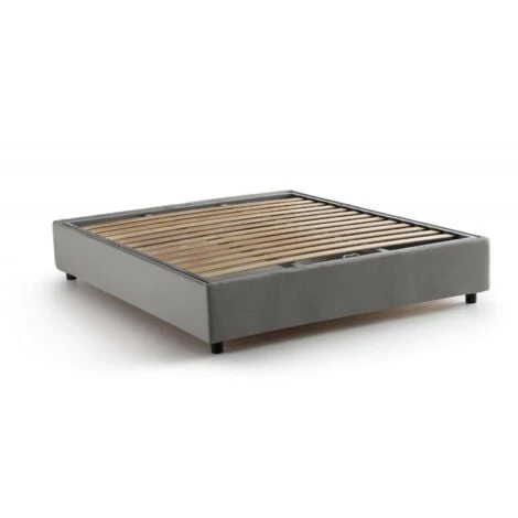 Talamo Italia Letto Matrimoniale Elisa, Letto Contenitore Con Rivestimento In Tessuto, 100% Made In Italy, Apertura Frontale, Adatto Per Materasso Cm 160x190, Grigio 3 Talamo Italia Letto Matrimoniale Elisa, Letto Contenitore Con Rivestimento In Tessuto, 100% Made In Italy, Apertura Frontale, Adatto Per Materasso Cm 160x190, Grigio