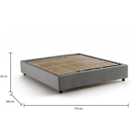 Talamo Italia Letto Matrimoniale Elisa, Letto Contenitore Con Rivestimento In Tessuto, 100% Made In Italy, Apertura Frontale, Adatto Per Materasso Cm 160x190, Grigio 5 Talamo Italia Letto Matrimoniale Elisa, Letto Contenitore Con Rivestimento In Tessuto, 100% Made In Italy, Apertura Frontale, Adatto Per Materasso Cm 160x190, Grigio - immagine 3