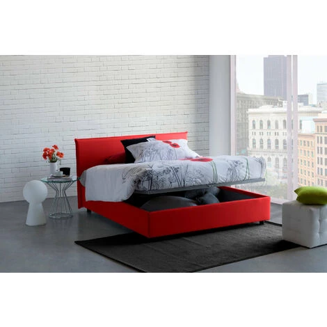 Talamo Italia Letto Matrimoniale Azue, Letto Contenitore Con Rivestimento In Tessuto, 100% Made In Italy, Apertura Frontale, Adatto Per Materasso Cm 140x190, Rosso 6 Talamo Italia Letto Matrimoniale Azue, Letto Contenitore Con Rivestimento In Tessuto, 100% Made In Italy, Apertura Frontale, Adatto Per Materasso Cm 140x190, Rosso - immagine 4