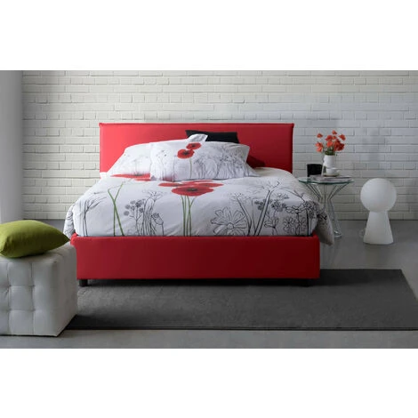 Talamo Italia Letto Matrimoniale Azue, Letto Contenitore Con Rivestimento In Tessuto, 100% Made In Italy, Apertura Frontale, Adatto Per Materasso Cm 140x190, Rosso 7 Talamo Italia Letto Matrimoniale Azue, Letto Contenitore Con Rivestimento In Tessuto, 100% Made In Italy, Apertura Frontale, Adatto Per Materasso Cm 140x190, Rosso - immagine 5