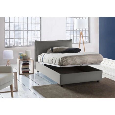 Talamo Italia Letto Piazza E Mezza Gloria, Letto Contenitore Con Rivestimento In Tessuto, 100% Made In Italy, Apertura Frontale, Adatto Per Materasso Cm 120x190, Grigio 6 Talamo Italia Letto Piazza E Mezza Gloria, Letto Contenitore Con Rivestimento In Tessuto, 100% Made In Italy, Apertura Frontale, Adatto Per Materasso Cm 120x190, Grigio - immagine 4