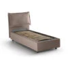 Talamo Italia Letto Singolo Luna, Letto Contenitore Con Rivestimento In Tessuto, 100% Made In Italy, Apertura Laterale, Adatto Per Materasso Cm 80x190, Tortora -LettoMania Italia 63755020 1