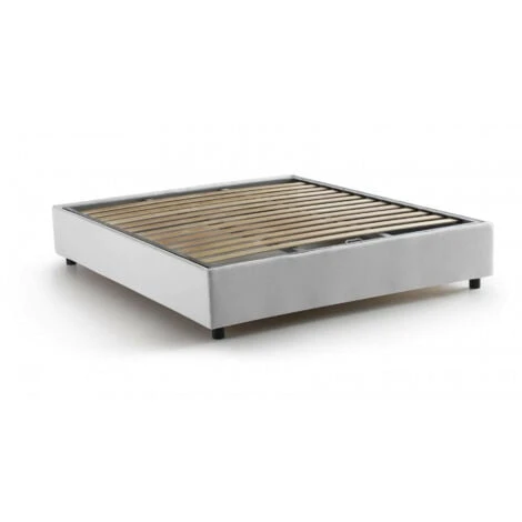 Talamo Italia Letto Matrimoniale Elisa, Letto Contenitore Con Rivestimento In Tessuto, 100% Made In Italy, Apertura Frontale, Adatto Per Materasso Cm 160x190, Bianco 3 Talamo Italia Letto Matrimoniale Elisa, Letto Contenitore Con Rivestimento In Tessuto, 100% Made In Italy, Apertura Frontale, Adatto Per Materasso Cm 160x190, Bianco