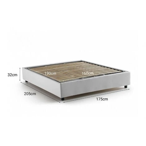 Talamo Italia Letto Matrimoniale Elisa, Letto Contenitore Con Rivestimento In Tessuto, 100% Made In Italy, Apertura Frontale, Adatto Per Materasso Cm 160x190, Bianco 5 Talamo Italia Letto Matrimoniale Elisa, Letto Contenitore Con Rivestimento In Tessuto, 100% Made In Italy, Apertura Frontale, Adatto Per Materasso Cm 160x190, Bianco - immagine 3
