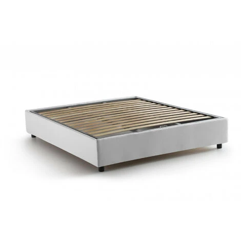 Talamo Italia Letto Matrimoniale Elisa, Letto Contenitore Con Rivestimento In Tessuto, 100% Made In Italy, Apertura Frontale, Adatto Per Materasso Cm 160x190, Bianco 7 Talamo Italia Letto Matrimoniale Elisa, Letto Contenitore Con Rivestimento In Tessuto, 100% Made In Italy, Apertura Frontale, Adatto Per Materasso Cm 160x190, Bianco - immagine 5