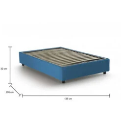 Talamo Italia Letto Piazza E Mezza Nicole, Letto Contenitore Con Rivestimento In Tessuto, 100% Made In Italy, Apertura Frontale, Adatto Per Materasso Cm 120x190, Blu -LettoMania Italia 63755507 3