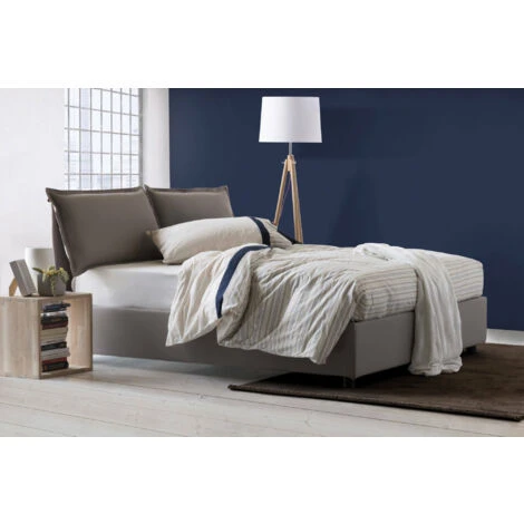 Talamo Italia Letto Matrimoniale Maddalena, Letto Contenitore Con Rivestimento In Tessuto, 100% Made In Italy, Apertura Frontale, Adatto Per Materasso Cm 140x200, Tortora 7 Talamo Italia Letto Matrimoniale Maddalena, Letto Contenitore Con Rivestimento In Tessuto, 100% Made In Italy, Apertura Frontale, Adatto Per Materasso Cm 140x200, Tortora - immagine 5