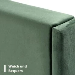 Letto Imbottitoetto In Tessuto Velluto Con Giroletto E Testiera, 90x200cm, Verde Scuro -LettoMania Italia 63937860 5